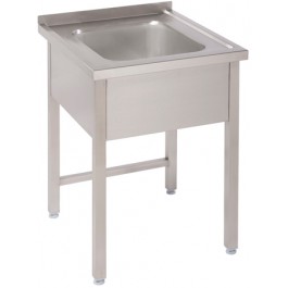 Einzelspüle in 600 mm Tiefe, ohne Bodenregal - M-Gastro Concept
