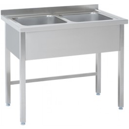 Doppelspüle T 600 ohne Bodenregal - M-Gastro Concept