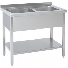 Doppelspüle T 600 mit Bodenregal - M-Gastro Concept