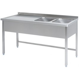 Doppelspülbecken mit Ablage links - M-Gastro Concept