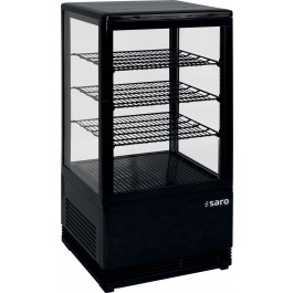 Mini-Umluftkühlvitrine, 68 Liter, SC 70 schwarz - Saro