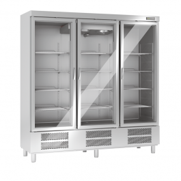 Edelstahl-Tiefkühlschrank mit Glastüren TKU 1900 G - KBS