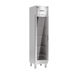 Edelstahl-Tiefkühlschrank mit Glastür ohne Maschine TKU 358 G ZK - KBS
