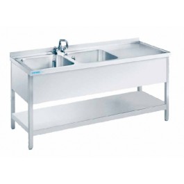 Spültisch mit zwei Becken - CHROMOnorm