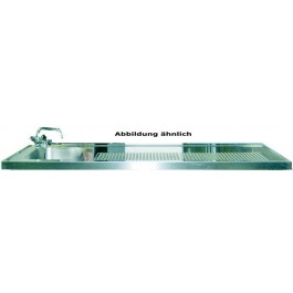 Schanktischabdeckung, Aufkantung, 1 Becken links 1600 x 700 mm - KBS
