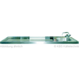 Schanktischabdeckung ,Wulstrand, 2 Becken links 3100 x 750 mm - KBS