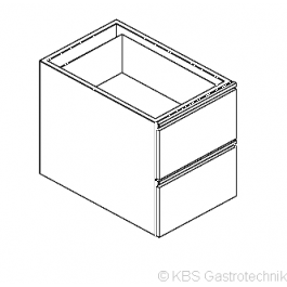 Schubladenblock 2 GN 1/1 Tiefe 54cm, Höhe 56cm - KBS