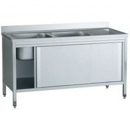 Spültisch B 160cm 2-Becken links - KBS