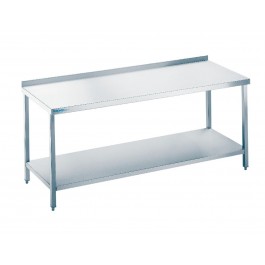 Arbeitstisch mit Zwischenboden - Tiefe 600 mm Länge 1200 mm Unterbau mit Tischplatte - CHROMOnorm