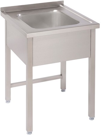 Einzelspüle in 600 mm Tiefe, ohne Bodenregal - M-Gastro Concept