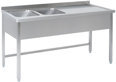 Doppelspülbecken mit Ablage rechts - M-Gastro Concept