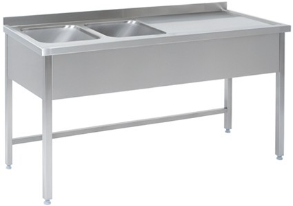 Doppelspülbecken mit Ablage rechts - M-Gastro Concept