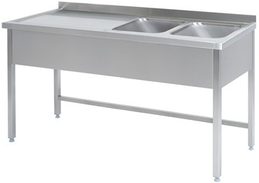 Doppelspülbecken mit Ablage links - M-Gastro Concept