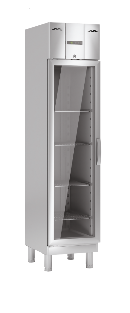 Edelstahl-Tiefkühlschrank mit Glastür ohne Maschine TKU 358 G ZK - KBS