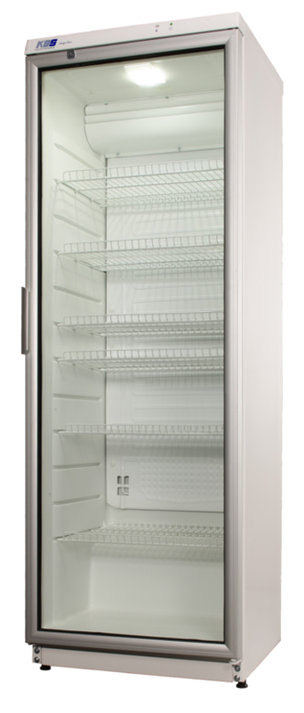 Glastürkühlschrank CD 350 weiss  mit Schloss - KBS