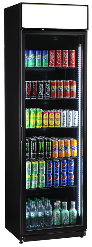Glastürkühlschrank FLK 365 schwarz - KBS