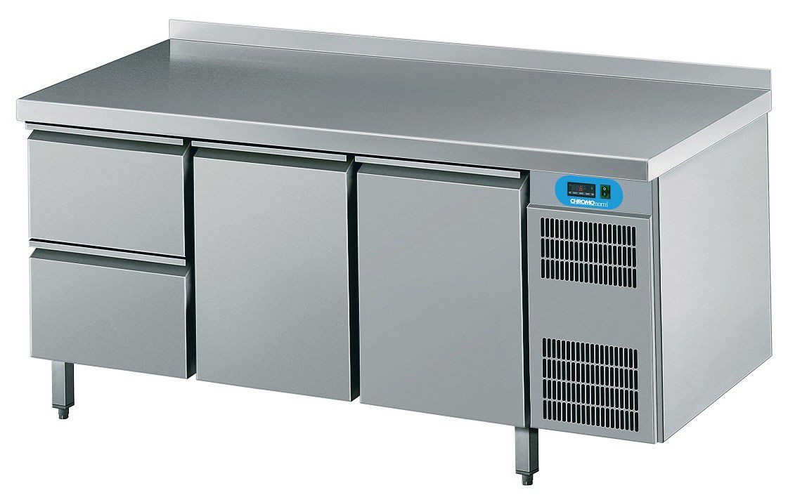 Kühltisch GN 1/1, 2 Schubladen / 2 Türen - CHROMOnorm