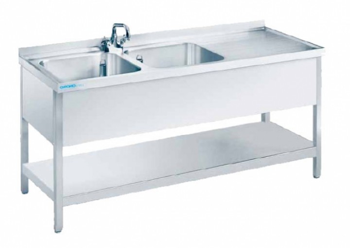 Spültisch mit zwei Becken - CHROMOnorm