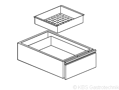 Mehlschublade GN 1/1 Tiefe 64cm, Höhe 18,6cm - KBS
