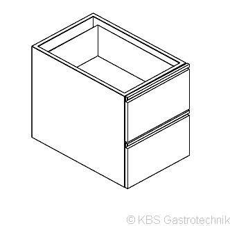 Schubladenblock 2 GN 1/1 Tiefe 64cm, Höhe 56cm - KBS