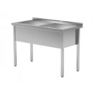 Doppelspültisch 600 mit 2 Becken ohne Bodenregal - M-Gastro Concept