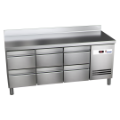 Kühltisch Ready KT3616 mit Arbeitsplatte, Aufkantung 6 halbe Schubladen - KBS