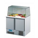 Saladette GN 1/1, Glasaufsatz, 2 Türen - CHROMOnorm
