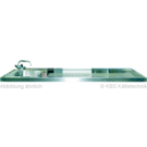 Schanktischabdeckung ,Wulstrand, 1 Becken links 2700 x 750 mm - KBS